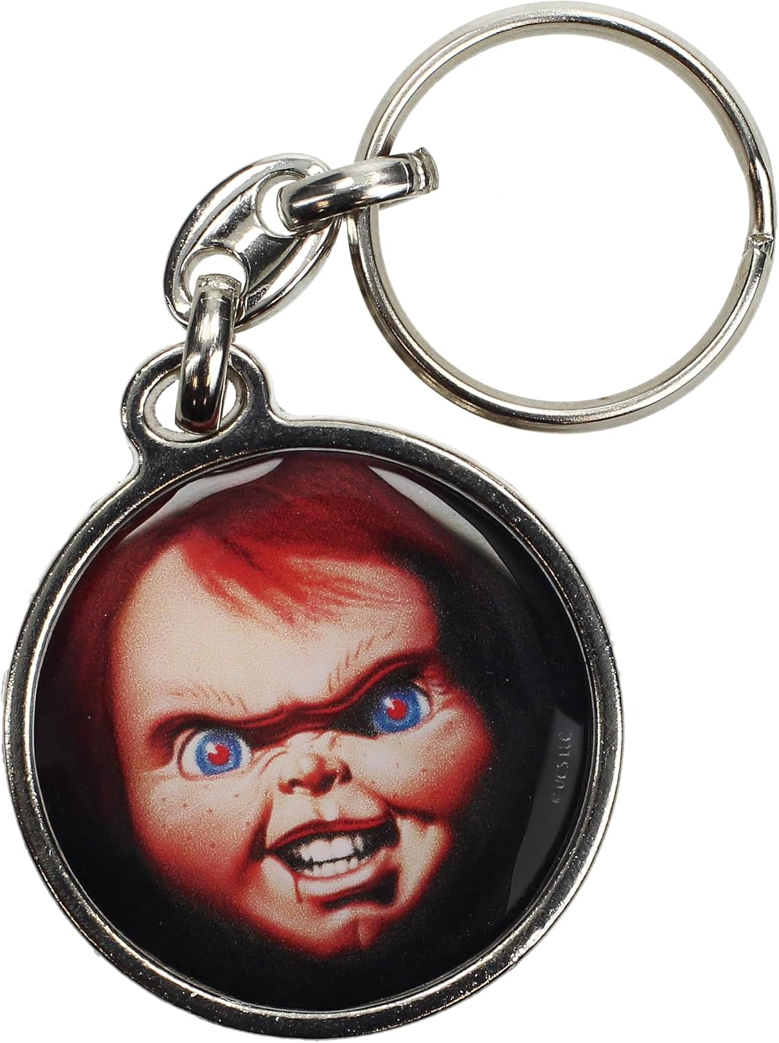SD TOYS - Chucky round metal chucky key ring, multicoloured, S