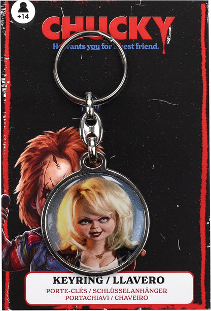 SD TOYS - Tiffany key ring round metal chucky, multicoloured, S
