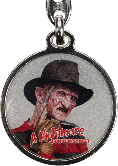 SD TOYS - Freddy round metal key ring nightmare on elm street, multicoloured, S