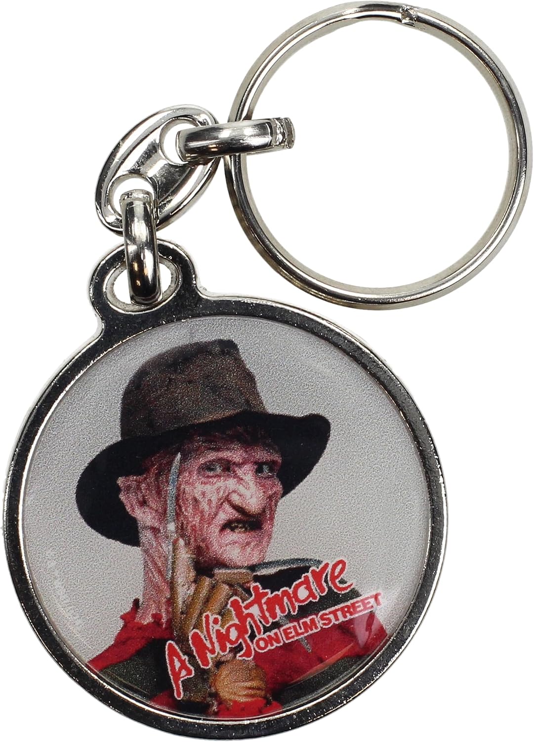 SD TOYS - Freddy round metal key ring nightmare on elm street, multicoloured, S