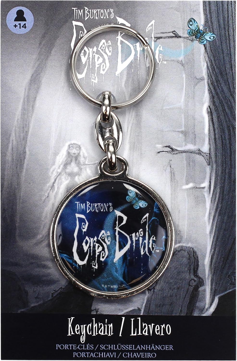SD TOYS - Logo keychain round metal bride corpse, multicoloured, S