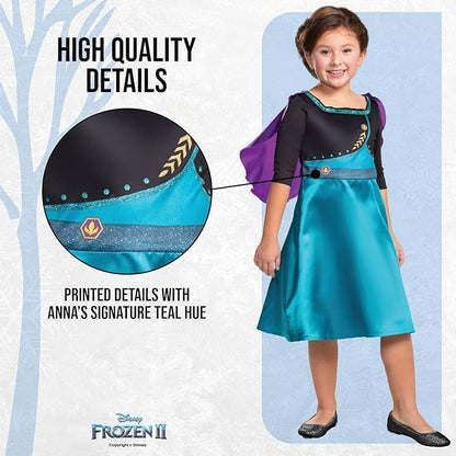 Disney Official Standard Frozen Anna Costume Girls, Anna Dress, Frozen Costume Girls, Carnival Fancy Dress Princess Costume for Children