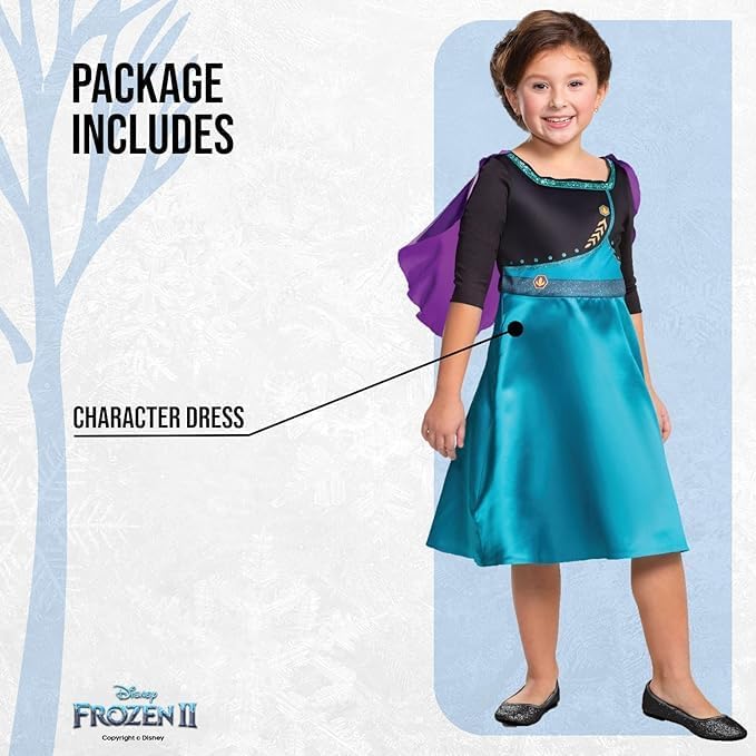 Disney Official Standard Frozen Anna Costume Girls, Anna Dress, Frozen Costume Girls, Carnival Fancy Dress Princess Costume for Children