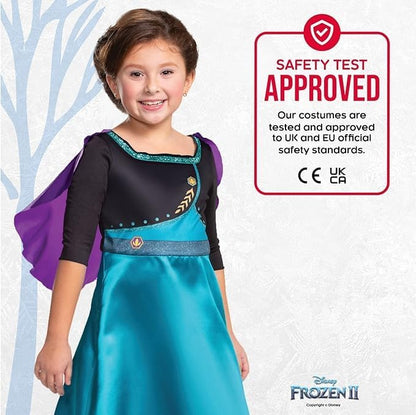 Disney Official Standard Frozen Anna Costume Girls, Anna Dress, Frozen Costume Girls, Carnival Fancy Dress Princess Costume for Children