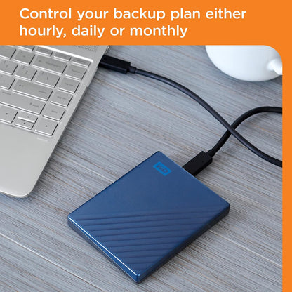 WD 6TB My Passport Ultra, portable external storage, external hard drive, software with defense against ransomware, backup and password protection, Works with PC, Xbox S|X, PS5, PS4, Midnight Blue