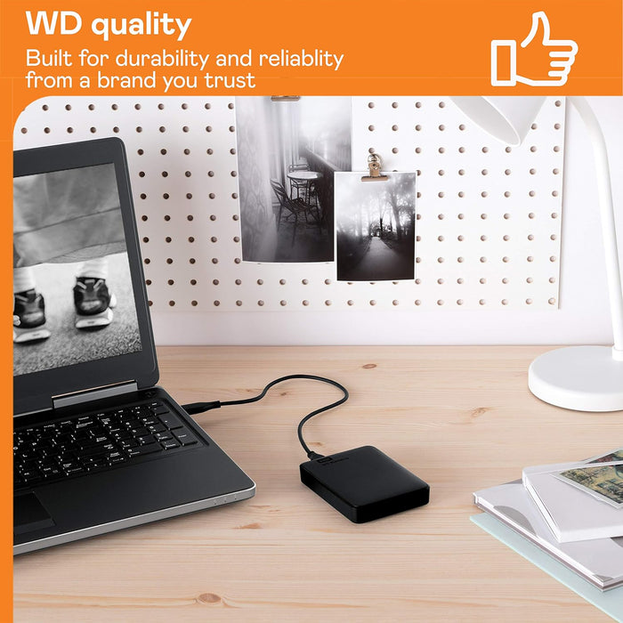 WD 6TB Elements portable external hard drive, USB 3.0, portable external storage, Plug-and-Play, SuperSpeed USB 3.2 Gen 1, Formatted for PC and Mac, Black