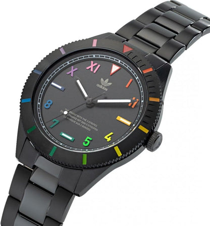 Adidas Unisex-Adults Analogue Quarz Watch with Stainless Steel Strap AOFH22056