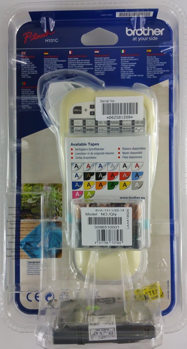 Brother P-Touch H101C Handheld Labelling Print Machine System + Tape + Batteries