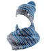 SSC Napoli Men's Winter Hat Set with Pom Poms + Matching Scarf Official Product for Men and Women Deluxe Quality