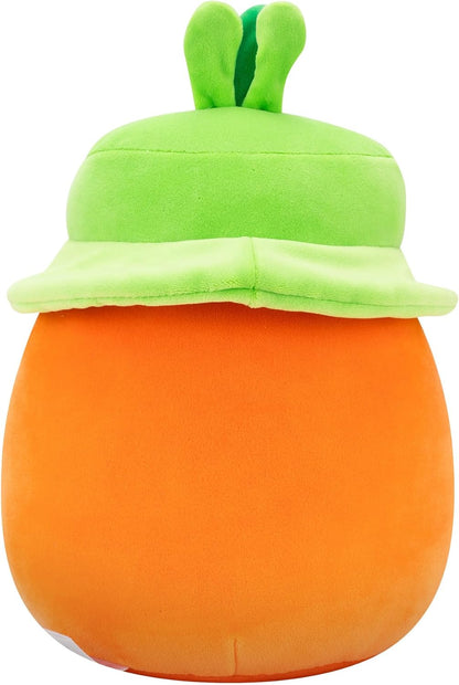 Squishmallows Original 7.5-Inch Caroleena the Orange Carrot with Bucket Hat - Official Squishmallows Plush - Soft Easter Plush