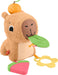 Fisher-Price Baby Sensory Toy Snuggly Snacky Capybara Plush with Newborn Teether & Rattle Activities for Infants Ages 3+ Months, HYR54