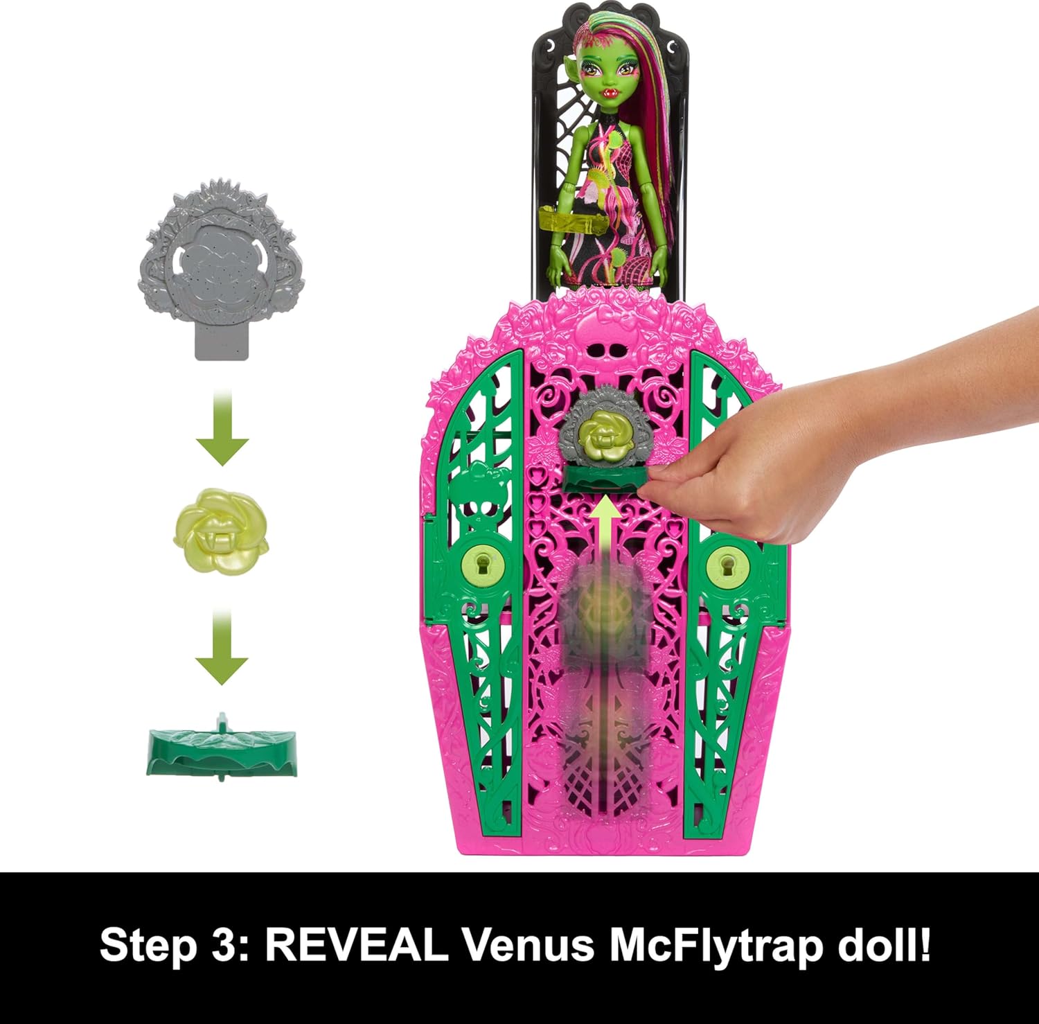 Monster High Skulltimate Secrets Doll and Accessories Set, Garden Mysteries Venus McFlytrap with Reveal Closet & 19+ Tea Party Surprises like Clothes, HYT75
