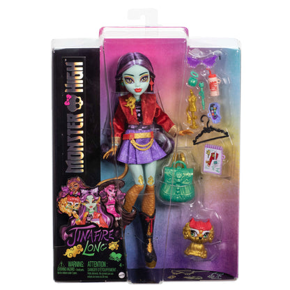Monster High Jinafire Long Fashion Doll with Pet Dog Cloudy “Yun Yun” and 7 Accessories