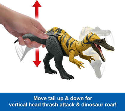 Mattel Jurassic World Dinosaur Toys with Roar Sound & Attack Action, Wild Roar Posable Figures, Physical & Connected Digital Play