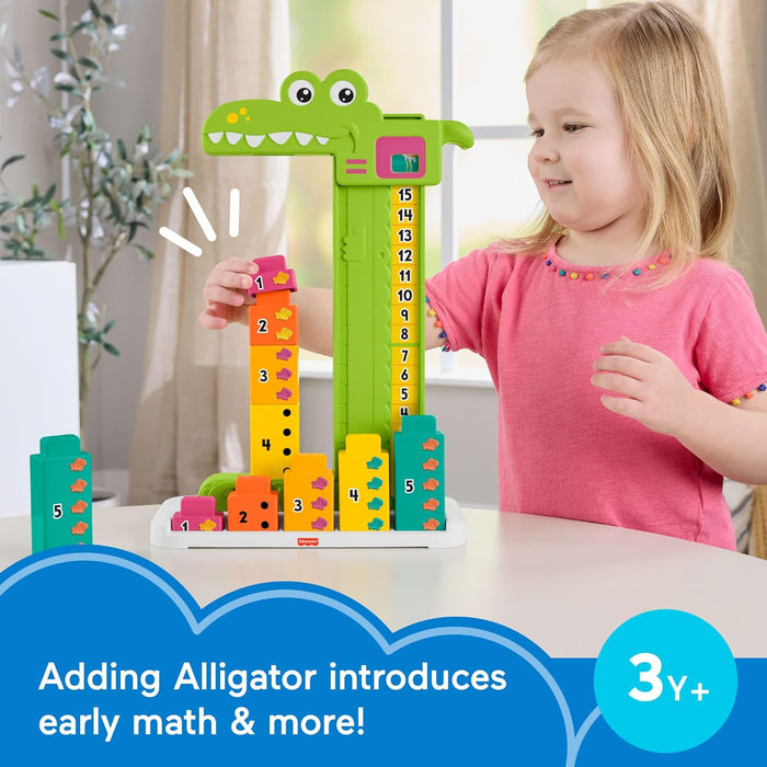 Fisher-Price Preschool Learning Toy Adding Alligator Counting Activity with 10 Stacking Blocks for Kids Ages 3+ Years, JCT13