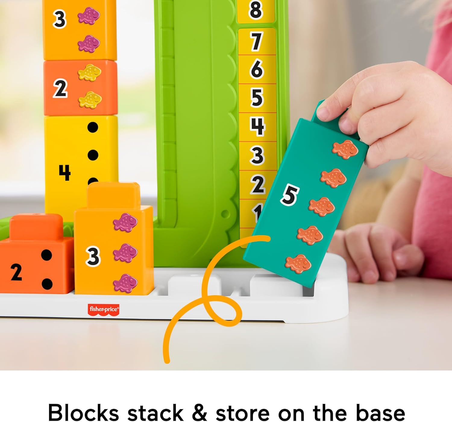 Fisher-Price Preschool Learning Toy Adding Alligator Counting Activity with 10 Stacking Blocks for Kids Ages 3+ Years, JCT13