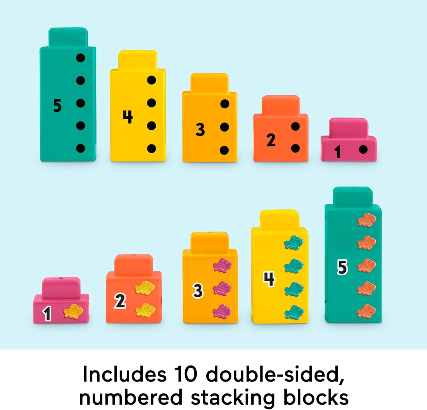 Fisher-Price Preschool Learning Toy Adding Alligator Counting Activity with 10 Stacking Blocks for Kids Ages 3+ Years, JCT13