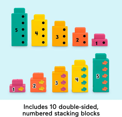 Fisher-Price Preschool Learning Toy Adding Alligator Counting Activity with 10 Stacking Blocks for Kids Ages 3+ Years, JCT13