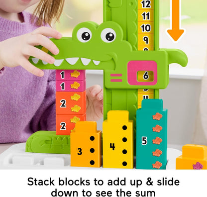 Fisher-Price Preschool Learning Toy Adding Alligator Counting Activity with 10 Stacking Blocks for Kids Ages 3+ Years, JCT13