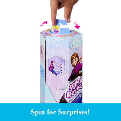 Mattel Disney Frozen Anna Fashion Doll Set, Spin & Reveal with 11 Surprises Including 5 Accessories, 5 Stickers & Play Scene, Inspired by Disney Movie, JBG60