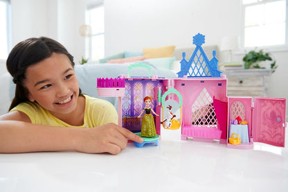 Disney Frozen Storytime Stackers Playset, Anna’s Arendelle Castle Dollhouse with Small Doll