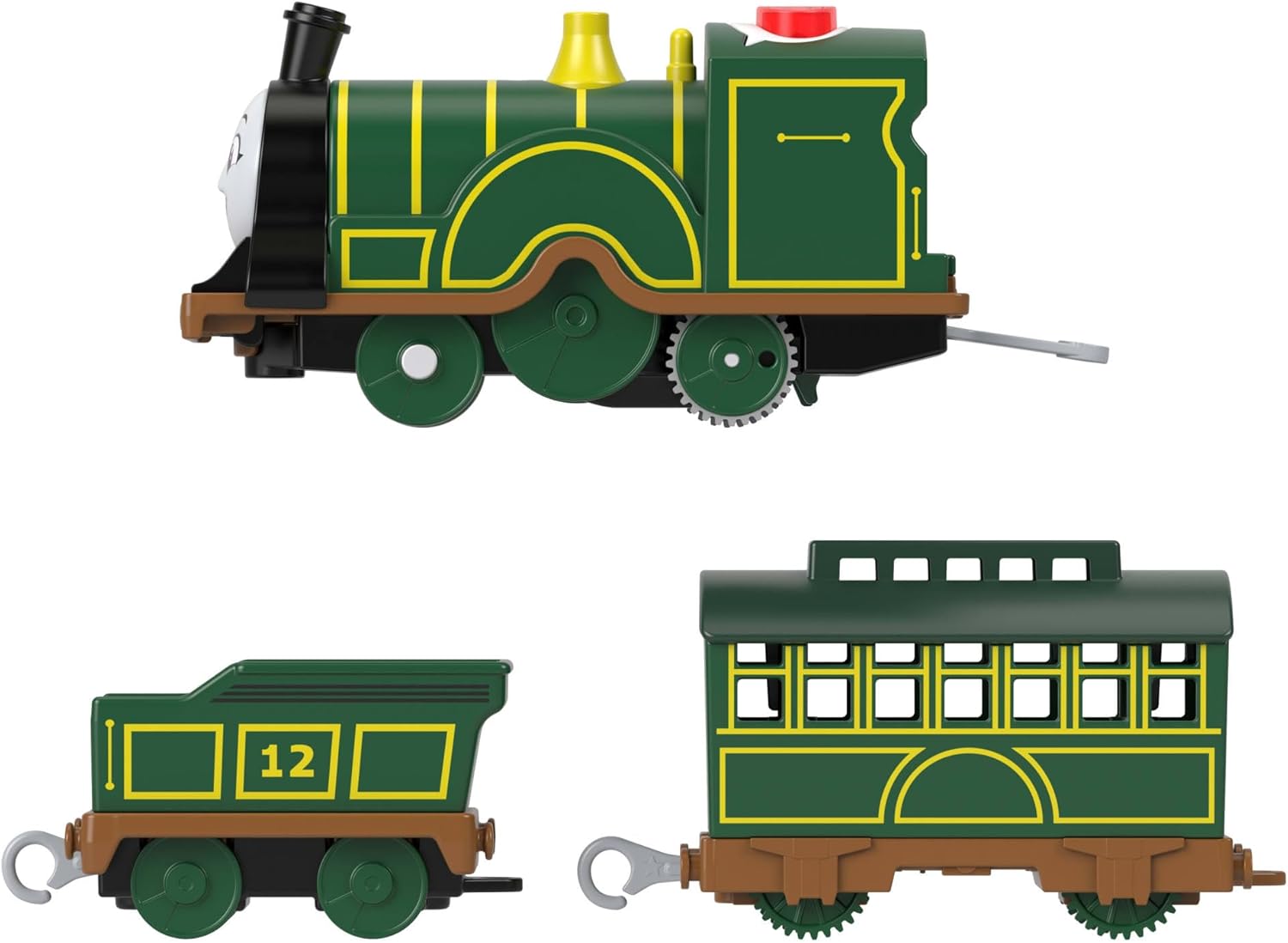 Thomas & Friends Motorized Toy Train Talking Emily Battery-Powered Engine with Phrases & Sounds for Kids Ages 3+ Years, UK English Version, JFJ86