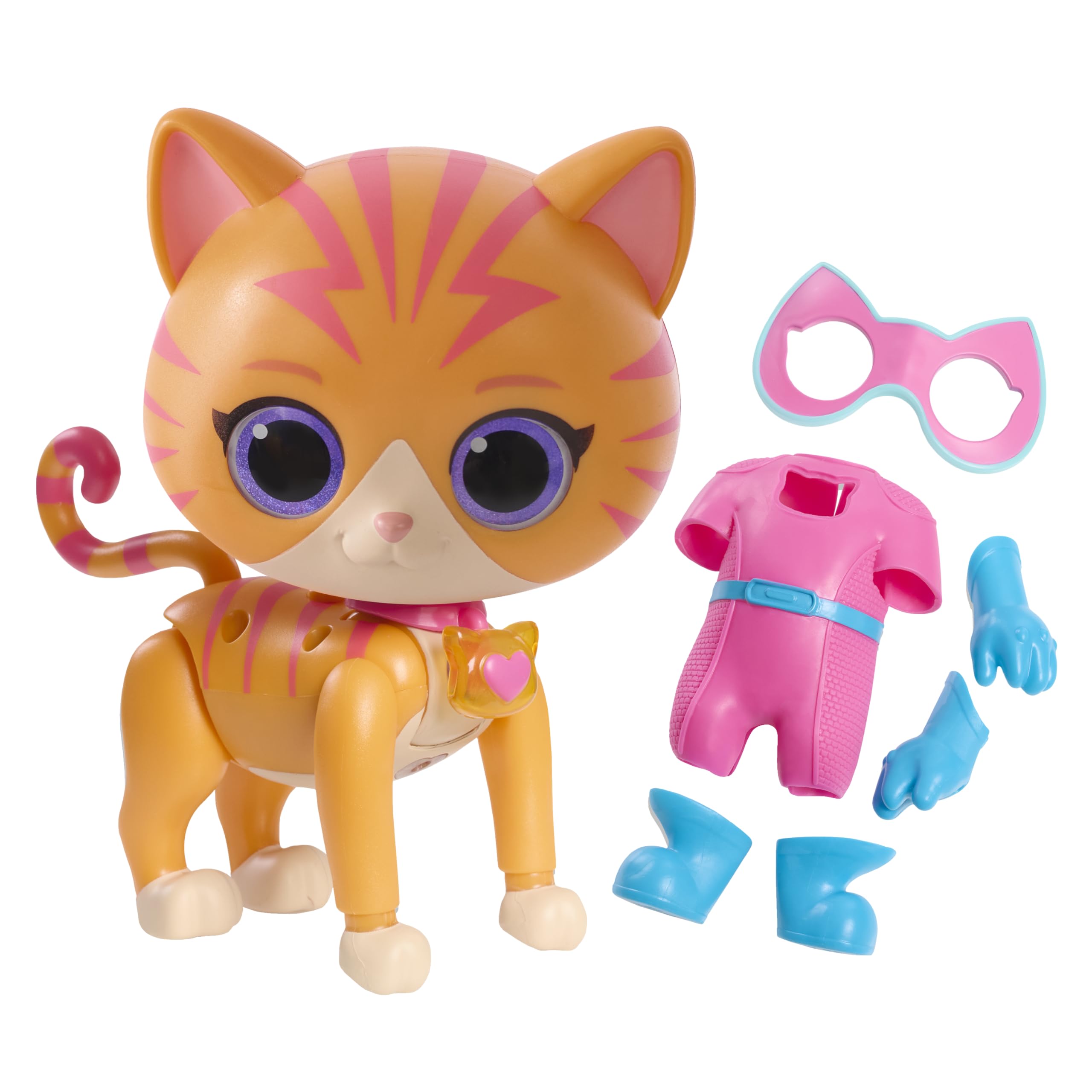 Just Play Disney Junior SuperKitties Cat-Tastic Transforming Ginny Lights and Sounds Figure, Kids Toys for Ages 3 Up