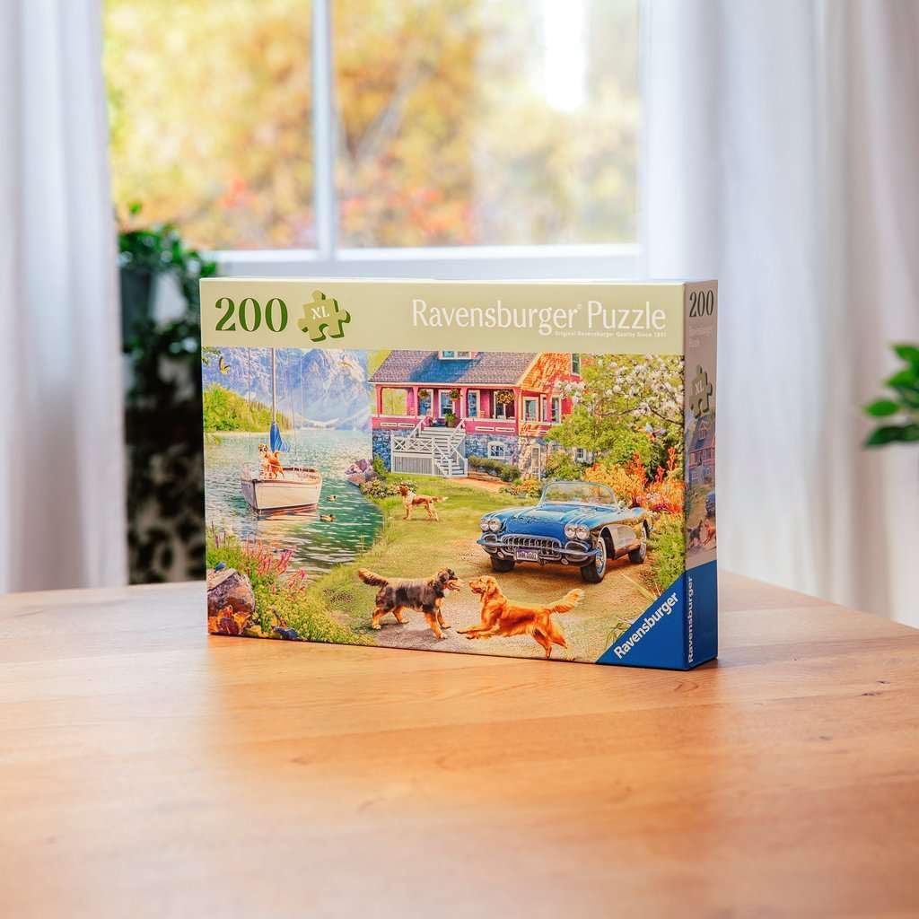 Ravensburger Puzzle 12001370 - Sommerhaus am See - 200 Teile Puzzle für ältere Menschen und Senioren, mit größeren, griffigen Puzzleteilen, großer Bildvorlage und mit Stabiler Unterlage zum Puzzeln