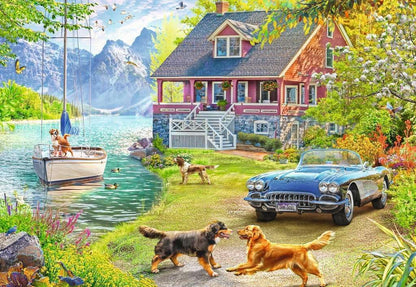 Ravensburger Puzzle 12001370 - Sommerhaus am See - 200 Teile Puzzle für ältere Menschen und Senioren, mit größeren, griffigen Puzzleteilen, großer Bildvorlage und mit Stabiler Unterlage zum Puzzeln