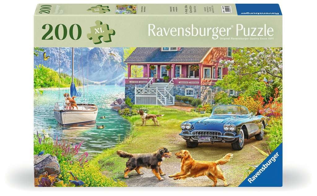 Ravensburger Puzzle 12001370 - Sommerhaus am See - 200 Teile Puzzle für ältere Menschen und Senioren, mit größeren, griffigen Puzzleteilen, großer Bildvorlage und mit Stabiler Unterlage zum Puzzeln