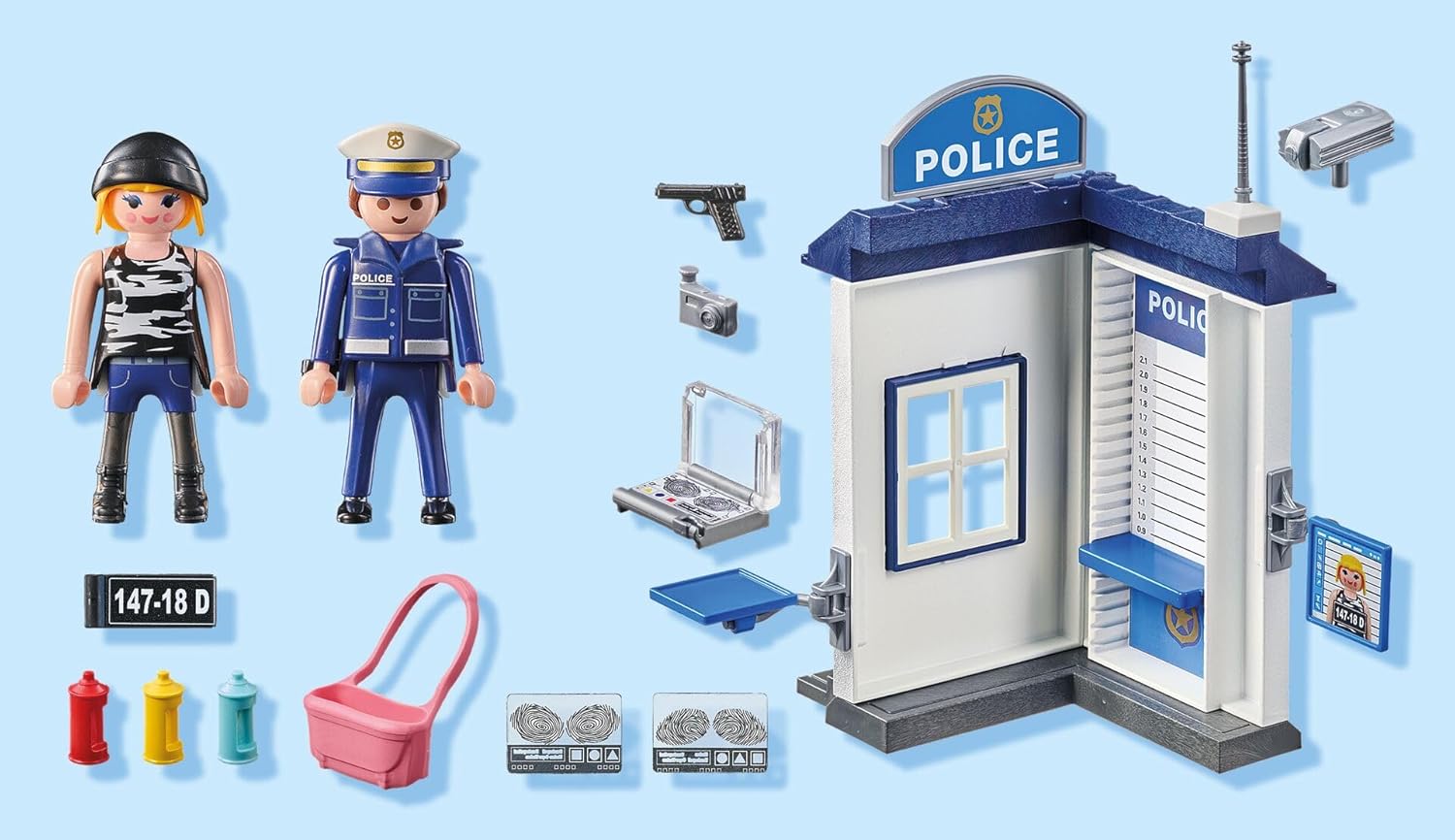 PLAYMOBIL | Action Heroes | Politie Onderzoeksruimte | Politie Speelgoed | Speelgoed voor Kinderen vanaf 4 Jaar | 71733