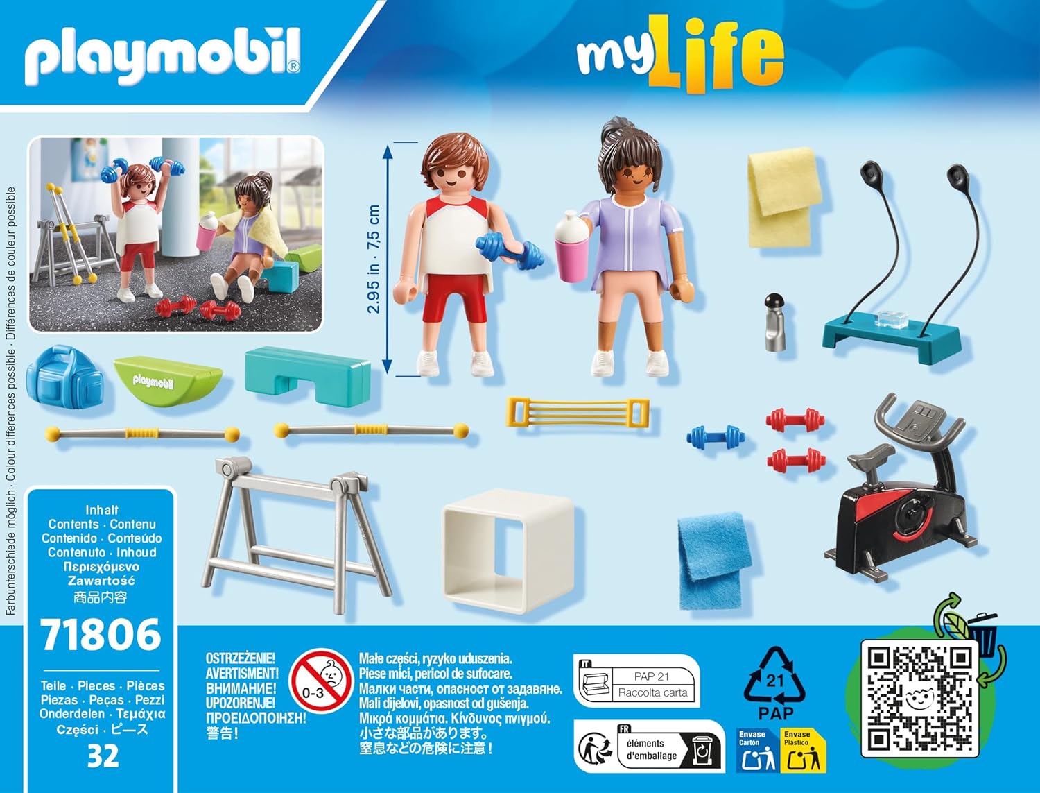 PLAYMOBIL | Sports | Fitnesstraining | Speelgoed voor kinderen vanaf 4 jaar | 71806