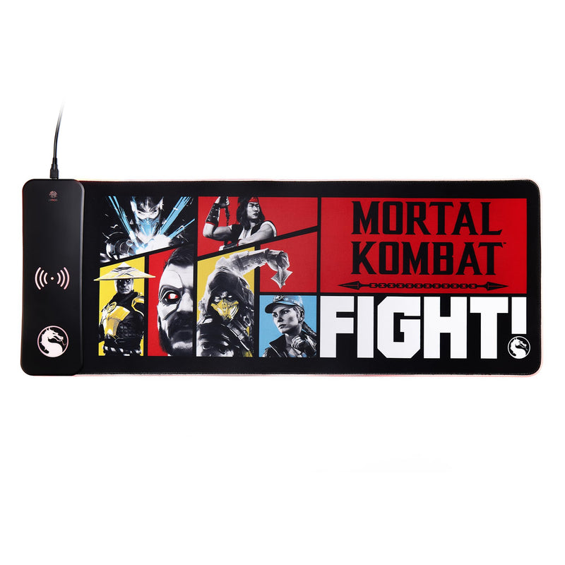 Numskull Mortal Kombat XL RGB Gaming-Mauspad mit 15W kabellosem Ladegerät | Anpassbare LED, rutschfest, wasserabweisend