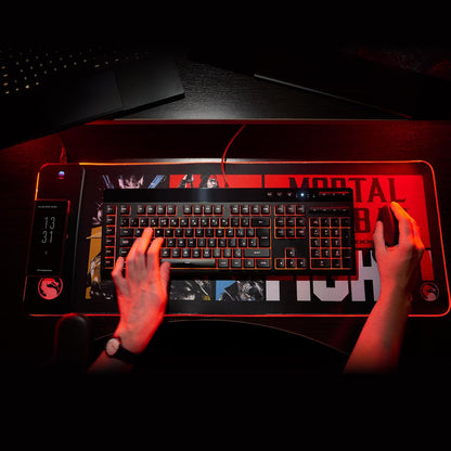 Numskull Mortal Kombat XL RGB Gaming-Mauspad mit 15W kabellosem Ladegerät | Anpassbare LED, rutschfest, wasserabweisend