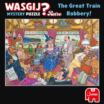Wasgij Retro Mystery 9, The Great Train Robbery - Unique 1000 Piece Jigsaw Puzzle for Adults - Colourful, Challenging & Brainteasing Adult Jigsaws - 100% Recycled Cardboard 1000Pc Puzzles - Jumbo