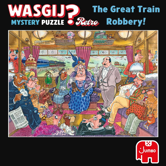 Wasgij Retro Mystery 9, The Great Train Robbery - Unique 1000 Piece Jigsaw Puzzle for Adults - Colourful, Challenging & Brainteasing Adult Jigsaws - 100% Recycled Cardboard 1000Pc Puzzles - Jumbo