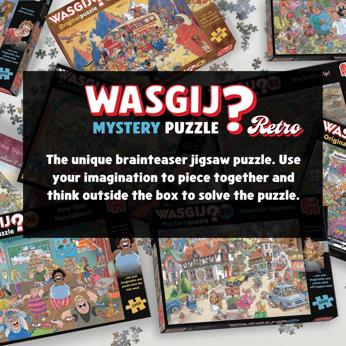 Wasgij Retro Mystery 9, The Great Train Robbery - Unique 1000 Piece Jigsaw Puzzle for Adults - Colourful, Challenging & Brainteasing Adult Jigsaws - 100% Recycled Cardboard 1000Pc Puzzles - Jumbo