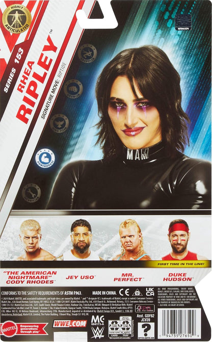 Mattel WWE Rhea Ripley Action Figure, Main Event Series #153 6-inch Collectible with 10 Articulation Points & Life-Like Look, JCV39