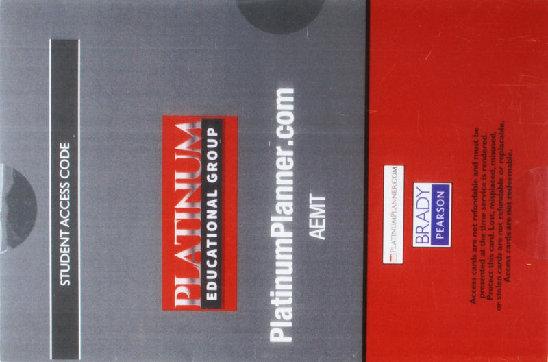 Platinum Planner: Aemt Student Access Code Card