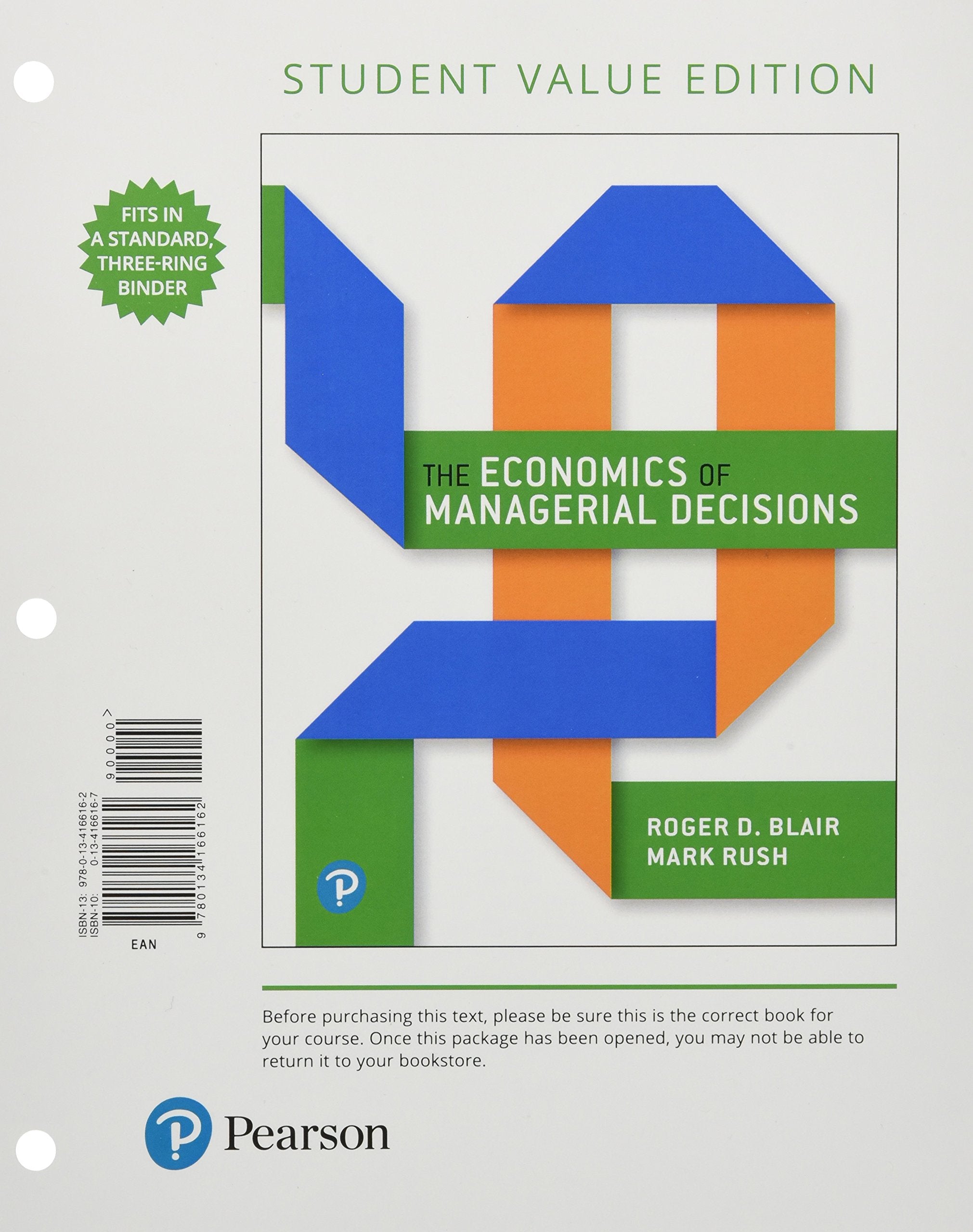 Economics of Managerial Decisions, The, Student Value Edition Plus Mylab Economics with Pearson Etext -- Access Card Package