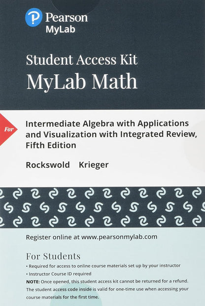 Intermediate Algebra With Applications and Visualization + Integrated Review Worksheets