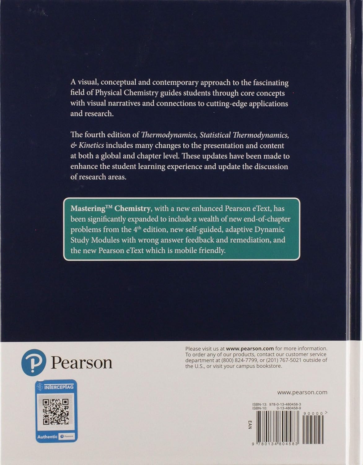 Physical Chemistry: Thermodynamics, Statistical Thermodynamics, and Kinetics & Physical Chemistry: Quantum Chemistry and Spectroscopy Package