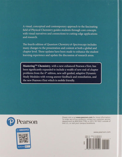 Physical Chemistry: Thermodynamics, Statistical Thermodynamics, and Kinetics & Physical Chemistry: Quantum Chemistry and Spectroscopy Package