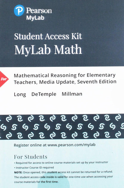 Mathematical Reasoning for Elementary Teachers, Loose-Leaf Version Plus Mylab Math Media Update -- 24 Month Access Card Package