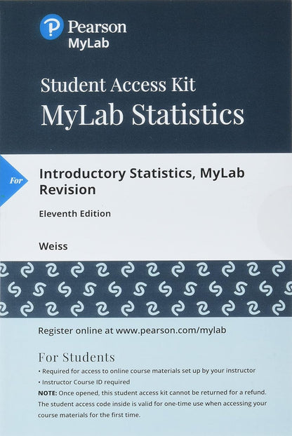 Introductory Statistics, Mylab Revision with Tech Updates, Loose-Leaf Edition Plus Mylab Statistics with Pearson Etext -- 24 Month Access Card Package