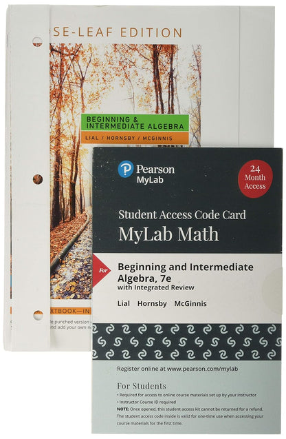 Beginning and Intermediate Algebra, Loose-Leaf Version Plus Mylab Math -- 24 Month Access Card Package
