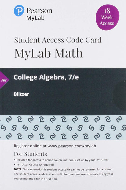 College Algebra, Loose-Leaf Edition Plus Mylab Math with Pearson Etext -- 18 Week Access Card Package