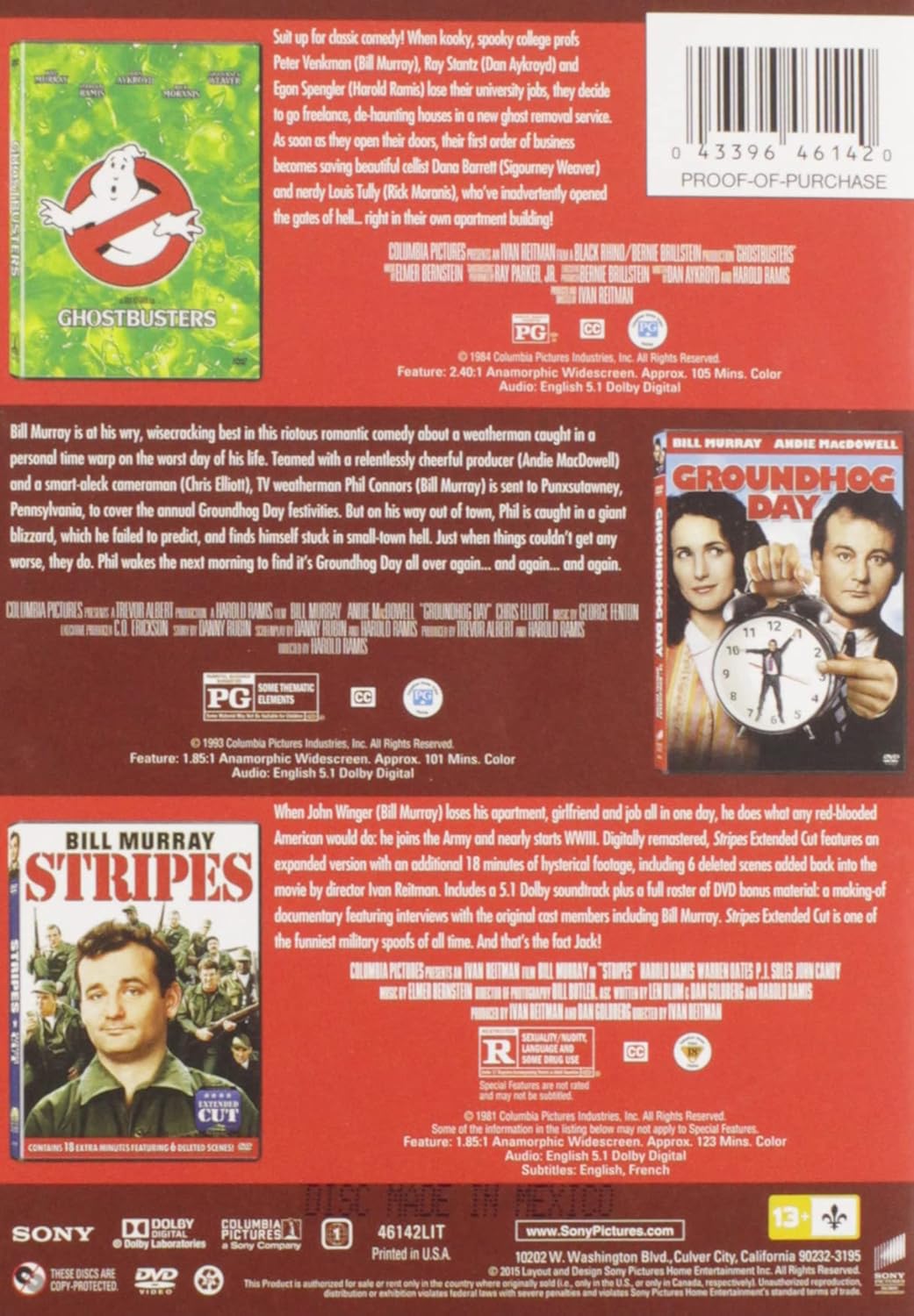 The Laugh at Loud: Ghostbusters / Groundhog Day / Stripes (3-Pack)