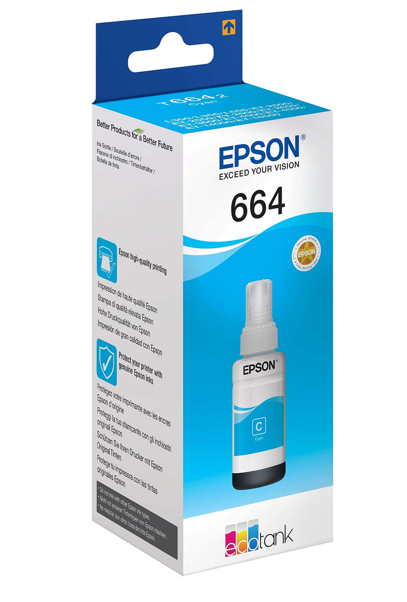 Epson EcoTank 664 Cyan Genuine Ink Bottle