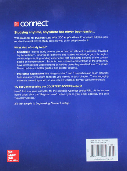 Gen Combo Business Law with Ucc Applications; Connect Access Card